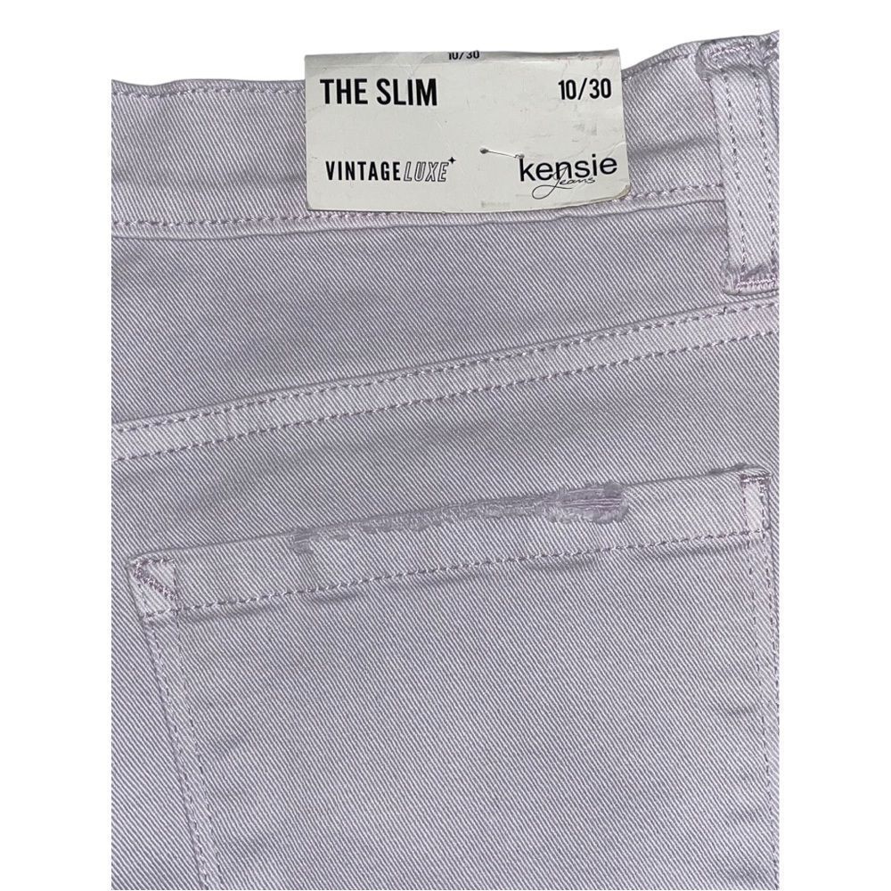 Kensie size 10/30 lilac denim slim fit with raw edge hem NWT - Picture 6 of 14